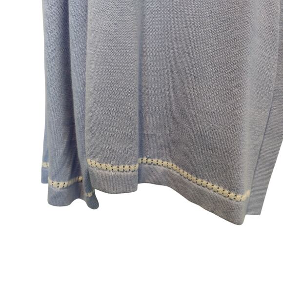 Talbots Plus Sz 2X Powder Blue Open Front Cropped Cardigan Cotton Modal - Picture 3 of 5